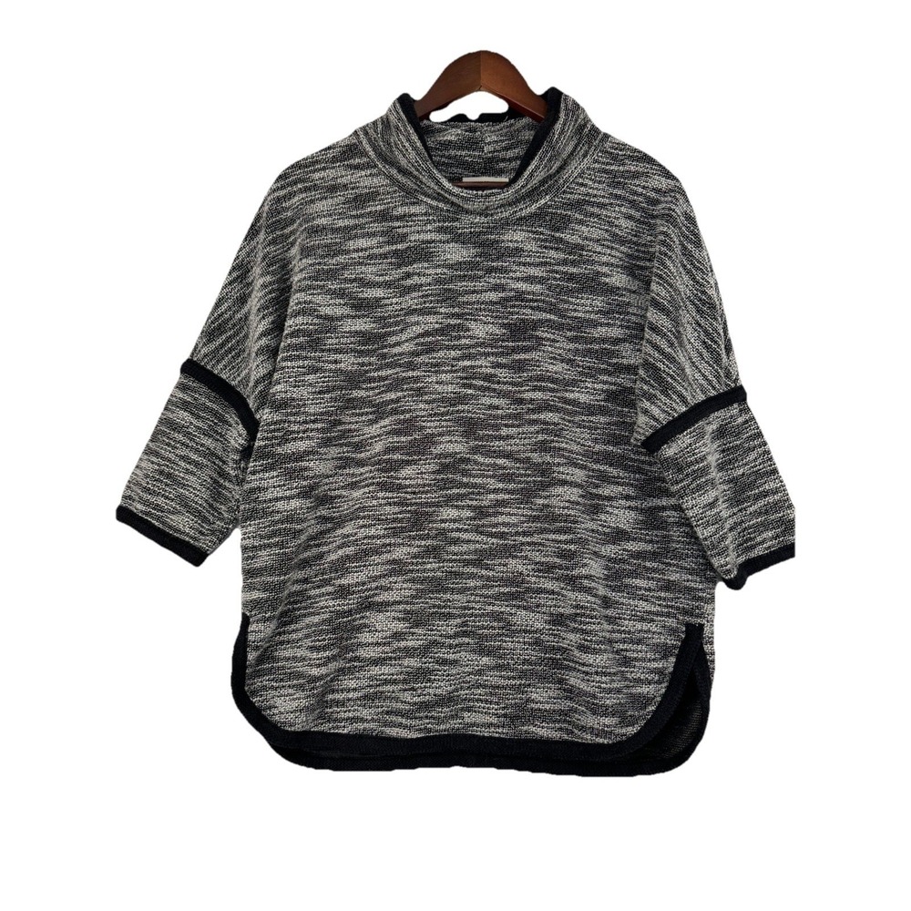 Max Studio Textured Boucle Knit Funnel Neck Top Medium
